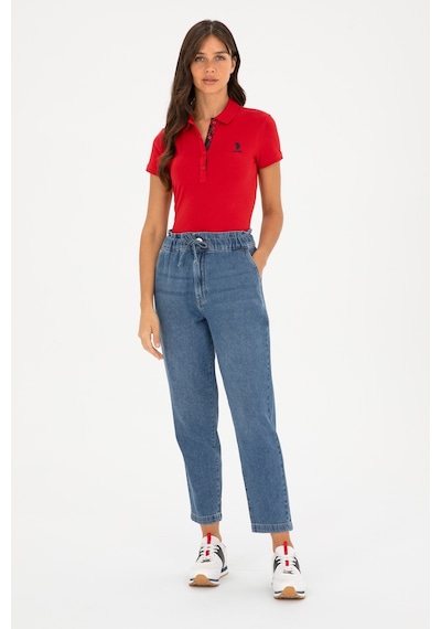 U.S. Polo Assn. Kadın Kırmızı Basic Polo Yaka Tişört 50280060-VR171