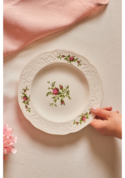 Karaca Vintage Rose Çukur Tabak 22 Cm Çok Renkli
