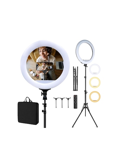 Profesyonel 21 İnç 65w Ring Light Çekim Işığı, 560 Led Ayarlanabilir Parlaklık Kumandalı Makyaj Kuaför Video F