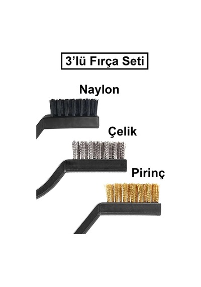 Svein Çelik Pirinç Naylon Fırça 3'lü