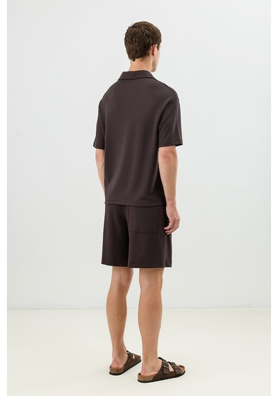 Antioch Polo Yaka Basic T-shirt Kahverengi