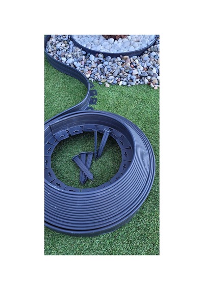 Garden Moda Çim Ayırıcı 15 Metre Siyah Çim Sınırlayıcı Taş Toprak Ayıracı Çim Ayracı Çim Ayırıcı Bariyeri