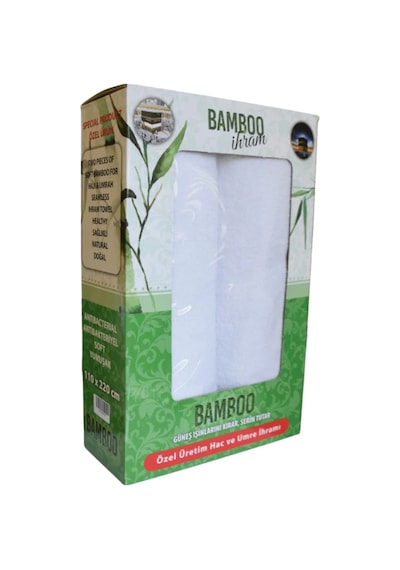 Hac Umre İhramı Bambu 1250gr Kutulu - Kemer Ve Kokusuz Sabun Hediyeli Beyaz