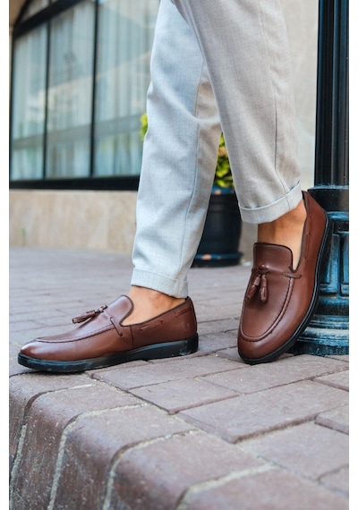 Mubiano Hakiki Deri Mbd100-tb Taba Püsküllü Erkek Spor Ayakkabı & Loafer Taba