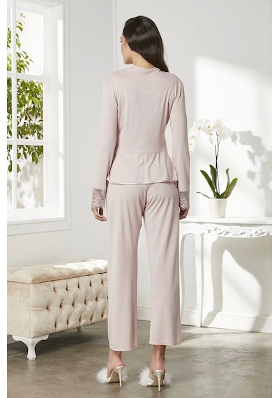 Pierre Cardin P5040 Bayan Penye Gecelik Sabahlık Pudra
