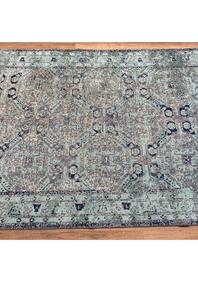 Hoom Rugs Arkaik Plz 03 Lacivert Etnik Renkli Vintage Makine Halısı Mavi Renkli