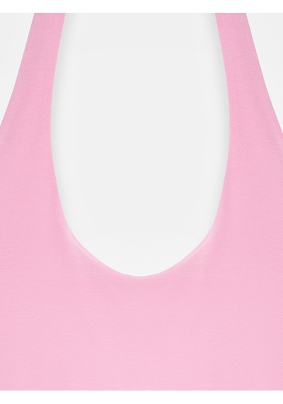 Dilvin 32726 Halter Yaka Top-pembe