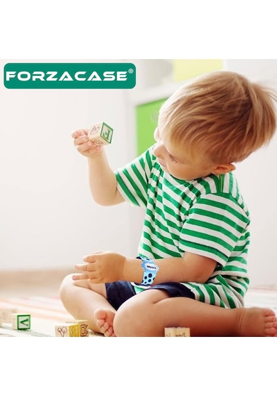 Forzacase Tcl Movetime Mt42x Akıllı Çocuk Saat İle Uyumlu Çift Renk Şık Silikon Kordon Kayış - Fc891 Mavi