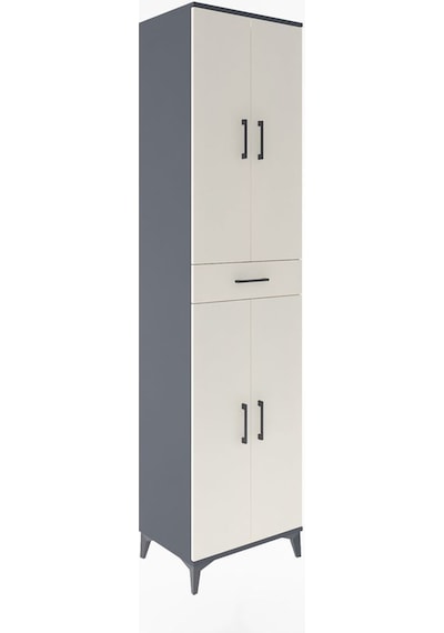 Hyperion Dolap 5 Raflı Tek Çekmeceli 4 Kapaklı 60x44x243 Antr... Antrasit Hyperion Dolap 5 Raflı Tek Çekmeceli 4 Kapaklı 60x44x243 Antr... Antrasit