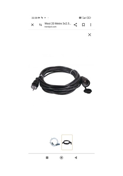 20 Metre 3 X 2.5 Mm Kauçuk Seyyar Uzatma Kablosu
