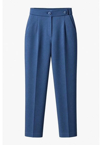 Mizalle Tek Pile İndigo Mavi Havuç Pantolon Indigo