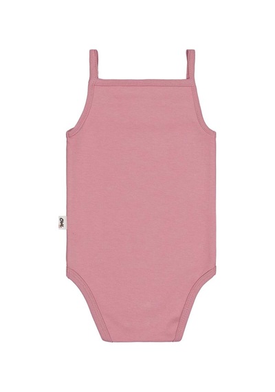 Civil Baby Penye İp Askılı Dantelli 3-9 Ay Kız Çıtçıtlı Badi Açık Gülkurusu