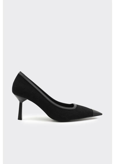 Derinet Alba Topuklu Stiletto Siyah Yılan Siyah Yılan