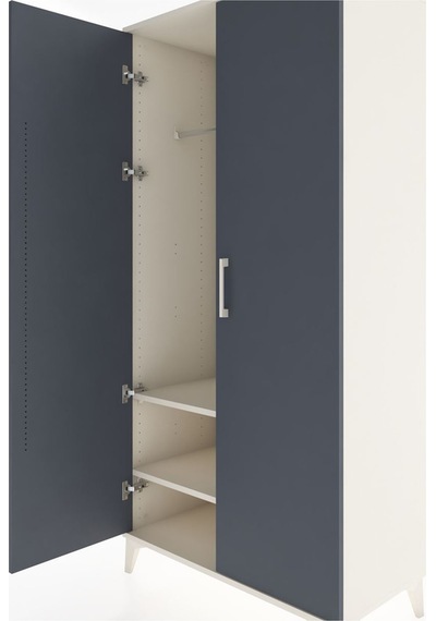 Hyperion Dolap 2 Raflı 2 Kapaklı Tek Askılı 88x44x182 Aytaşı-... Aytaşı
