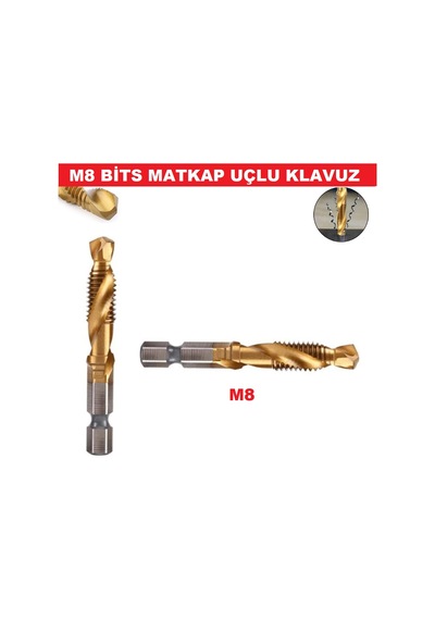 Klavuz 1/4 Bıts Kendinden Matkap Uçlu M8 Hss Titanyum