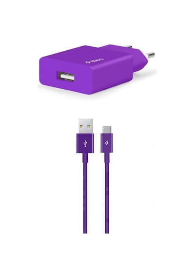 Ttec Smartcharger Seyahat Şarj Aleti 2.1A + Type-C Kablo Mor - 2S