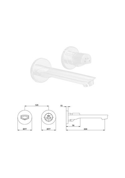Eca Myra Ankastre Lavabo Bataryası Set Mat Beyaz 102167603C4-YY + 102166601C4