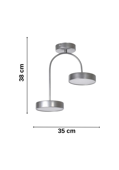 Sudem Modern Salon Yatak Odası Giyinme Odası Mutfak Beyaz Işık Ledli Renk 2 Li Led Avize Gri Gri