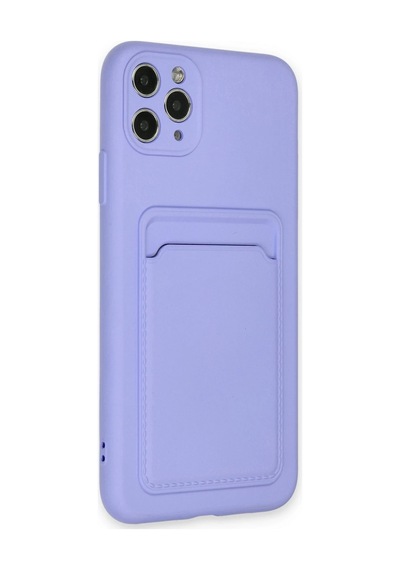 Newface - 864 - İphone 11 Pro Max Kılıf Kelvin Kartvizitli Silikon - Csmo-tex - - Lila