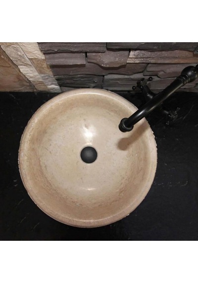 Klasik Traverten Dikey Patlatma Lavabo