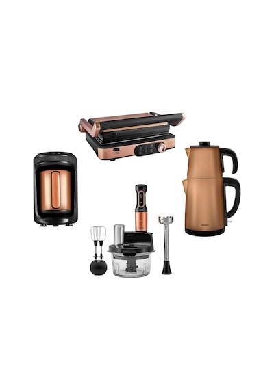 Karaca Gurme Premium Inox Evlilik Paketi Tost, Kahve, Çay Makinesi ve Mutfak Robotu Copper
