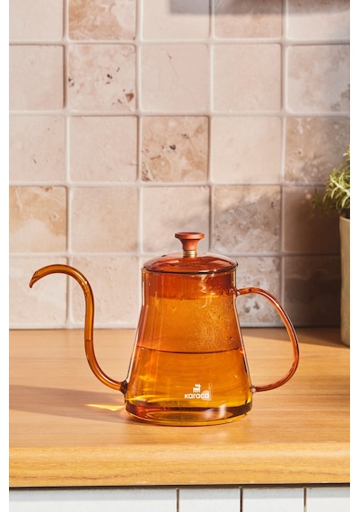 Karaca Martina Borosilikat Cam Coffe Kettle Orange 600 ml