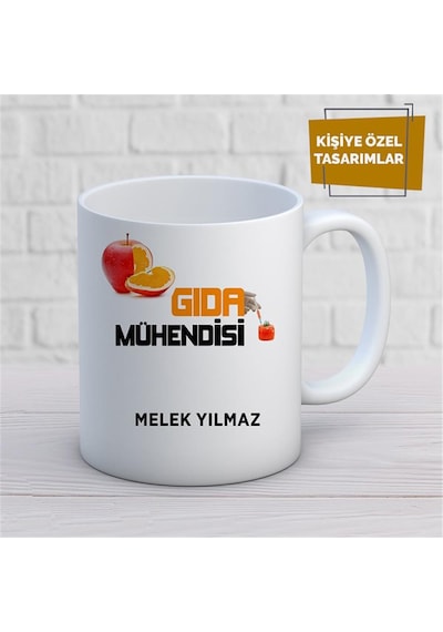 Kişiye Özel İsim Yazılabilir Gıda Mühendisi Kupa Bardak Çok Renkli