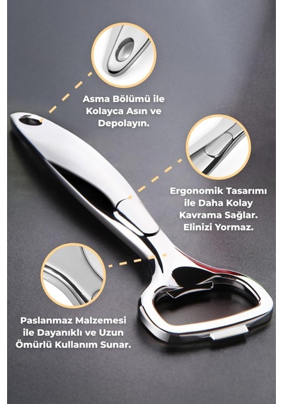 Dikey Şişe Açacağı - Metalik Çok Renkli