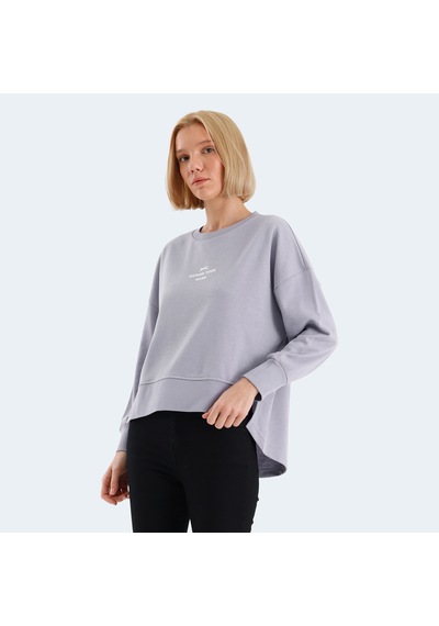 Slazenger VITAL Oversize Kadın Oversıze Lila Sweatshirt