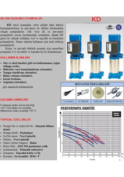 Bestpump 3.5 Hp-380v-9 Kademeli Dikey Milli Santrifüj Su Pompa