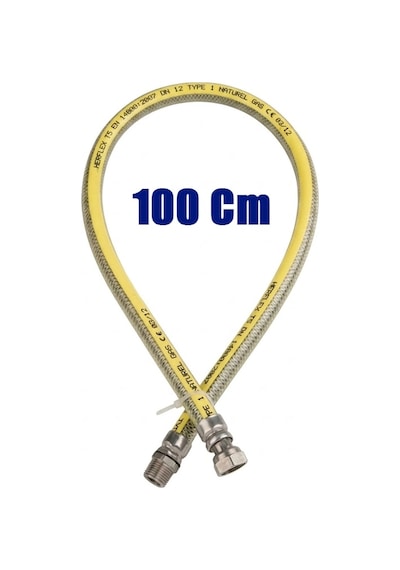 Doğalgaz Flex Bağlantı Hortumu Gaz Flexi Soba Fırın Ocak 100 Cm