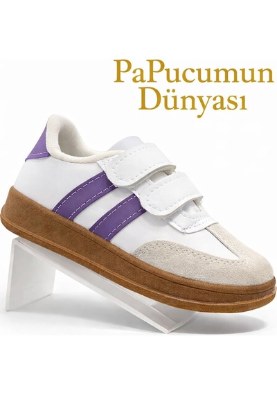 Papucumun Dünyası Kız Ve Erkekler İçin Günlük Spor Ayakkabı Beyaz - Lila