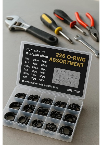 Busstier 225 Parça Kauçuk O-ring Conta Seti Su Geçirmez Sızdırmazlık Halkası Assortment Tamir Bakım Seti 18 Fark Diğer