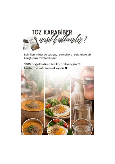 Toz Karabiber 100 Gr İnce Öğütülmüş Karabiber, Aromatik Baharat, Et, Tavuk Ve Yemekler İçin