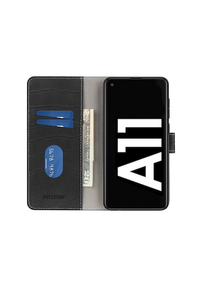 Samsung Uyumlu Galaxy A11 Kilif Kroko Desen Kapakli Cüzdanli 489388778
