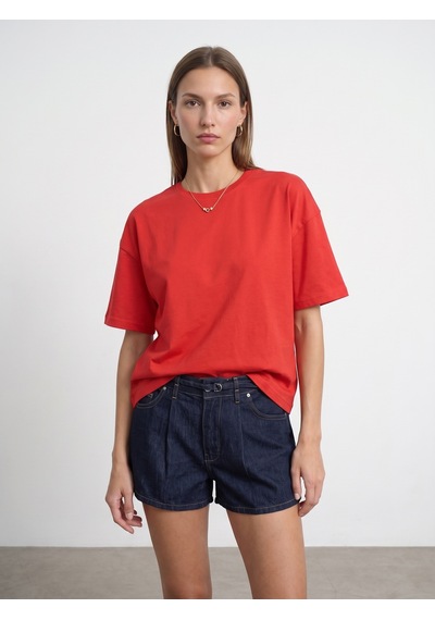 Dilvin 31017 %100 Pamuk Basic T-shirt-kırmızı