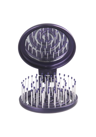 Proco Proco Beauty Makaron Metalik - Üç Boyutlu 3d Esnek Aynalı Çanta Boy Saç Fırçası - Compact Detangler