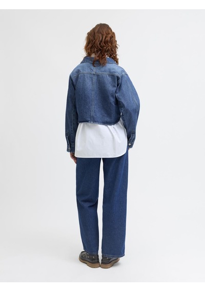 Jack & Jones Kadin Denim Gömlek Ceket - Cana - 12280092 Medium Blue Denim