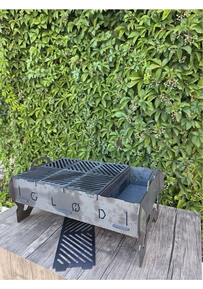 Asvera Yakut Serisi - Mangal - Demonte - Katlanır - Metal Barbekü - Fermuarlı Taşıma Çantası - 30x50 Cm