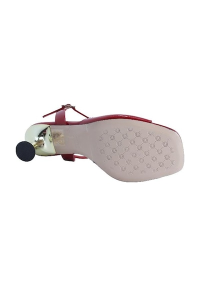 Poletto Hakiki Deri Kırmızı Sandalet Topuklu 4183 222-2240 Kırmızı