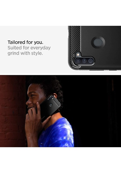 Spigen Galaxy M11 / Galaxy A11 İle Uyumlu Kılıf Rugged Armor Matte Black