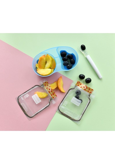 Kalp Desenli Mini Boy Kavanoz Görünümlü Kilitli Doypack Saklama Poşeti 6 Adet 200 Ml-11x15 Cm Şeffaf