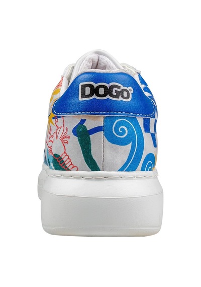 Kadın Vegan Deri Beyaz Sneakers - Azur Tasarım Çok Renkli