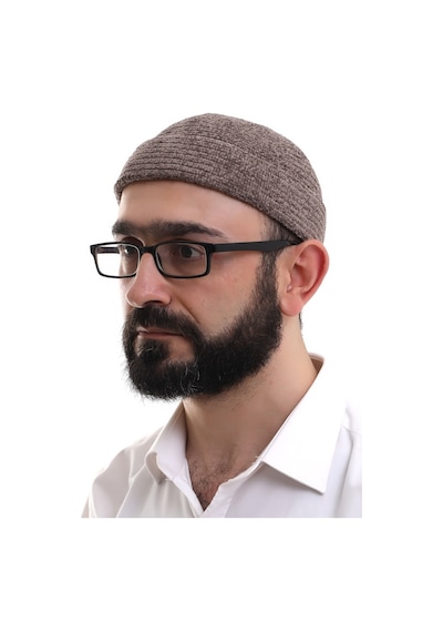 Kahverengi Katlamalı Sade Desen Kışlık Kadife Takke Şapka Kahverengi
