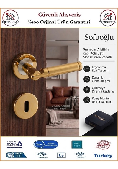 Sofuoğlu Şebboy Rozetli Kapı Kolu - Albifirin Saten - Oda