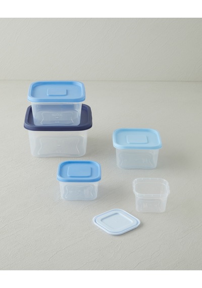 English Home Keep Me Plastik 5'li Saklama Kabı 160-300-500-885-1500 Ml Mavi