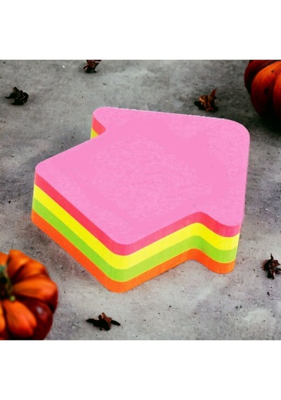 7.5x7.5 Cm Ok Şekilli Not Kağıdı Yapışkanlı Post-it 4 Renk 50 Şer Adet Toplam 200 Sayfa