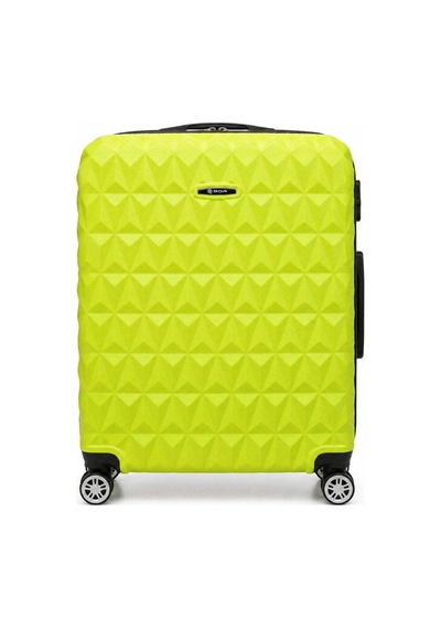 Modafocus Büyük Boy Çizgili Valiz - Lime Lime