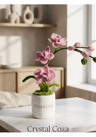 Crystal Coza Premium Şönil Orkide - Taş Saksılı Yapay Çiçek, Ev Ofis Hediyesi Dekoratif Salon Aksesuarı Pembe - Krem Crystal Coza Premium Şönil Orkide - Taş Saksılı Yapay Çiçek, Ev Ofis Hediyesi Dekoratif Salon Aksesuarı Pembe - Krem