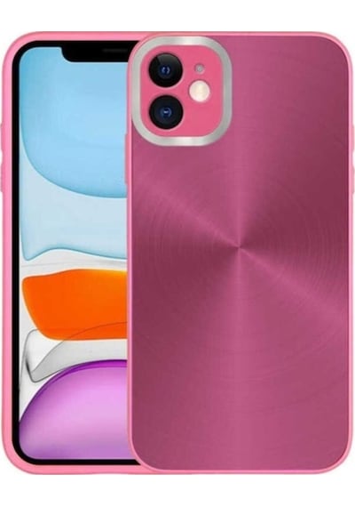 Apple Uyumlu iPhone 11 Kılıf Kamera Korumalı Sert Zore Desa Kapak Pembe Koyu